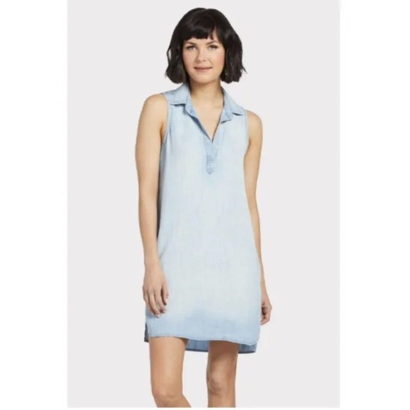 cloth & stone Dresses & Skirts - Women's Cloth & Stone Sleeveless A-Line Chambray Blue Dress Size XS $128 New!